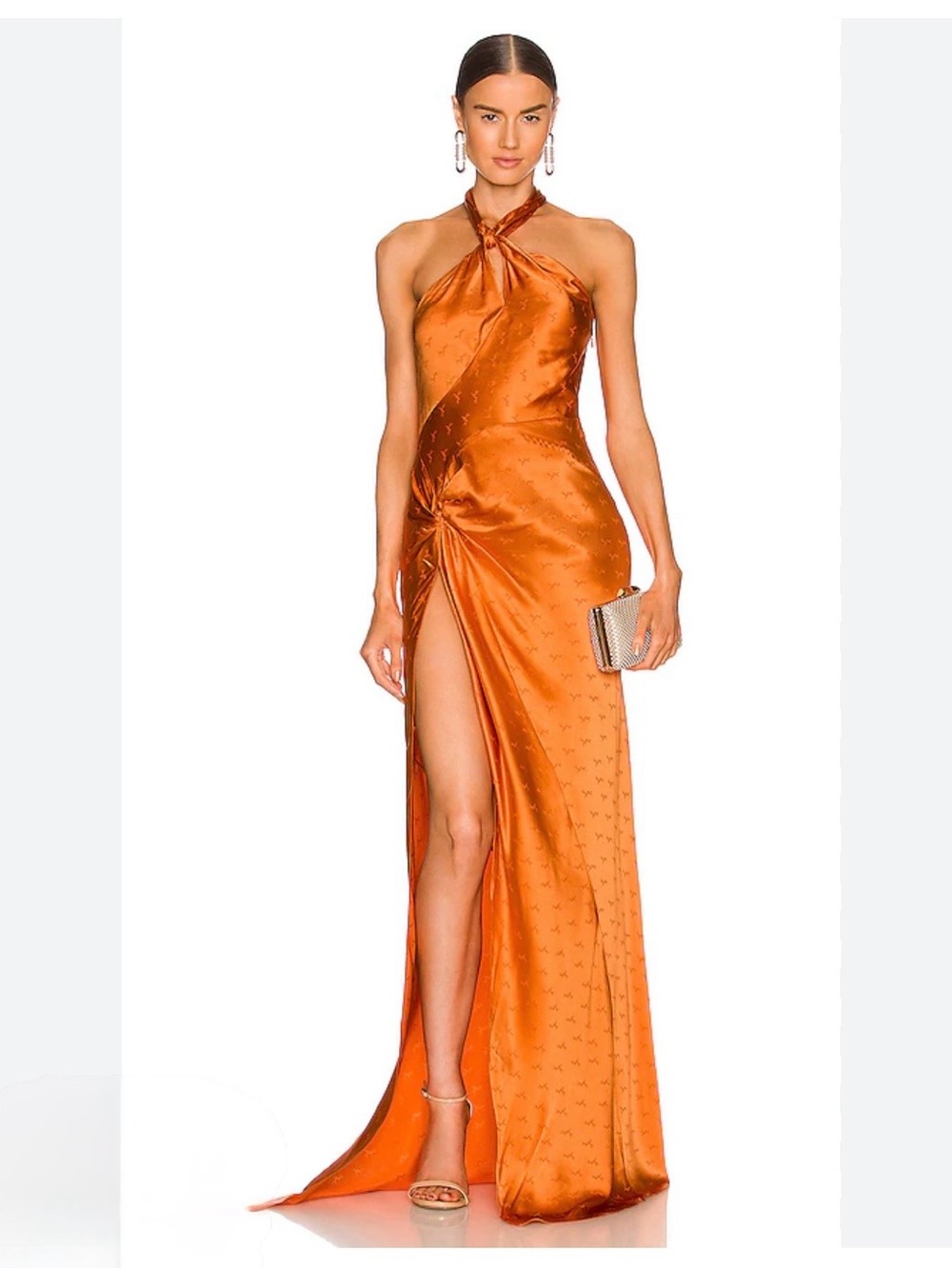 RONNY KOBO orange silk samra dress size small